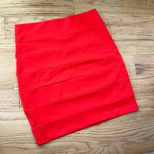 Bebe Red bandage skirt Size M